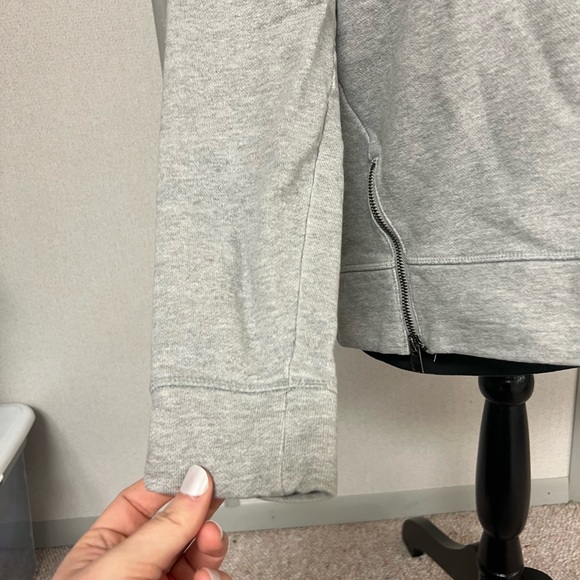 Athleta Cozy Gray Sweatshirt with Side Zipper - Picture 8 of 9